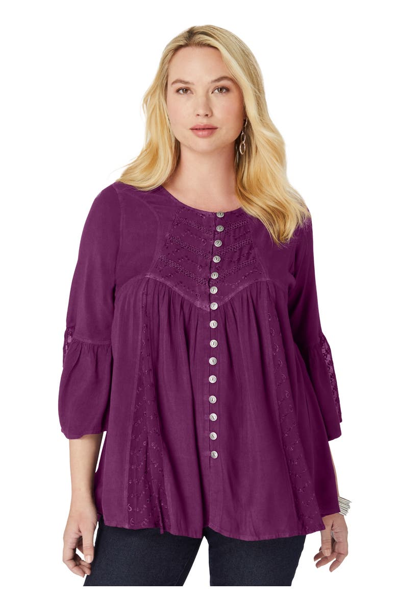Taylor Acid Wash Big Shirt, Main, color, DARK BERRY