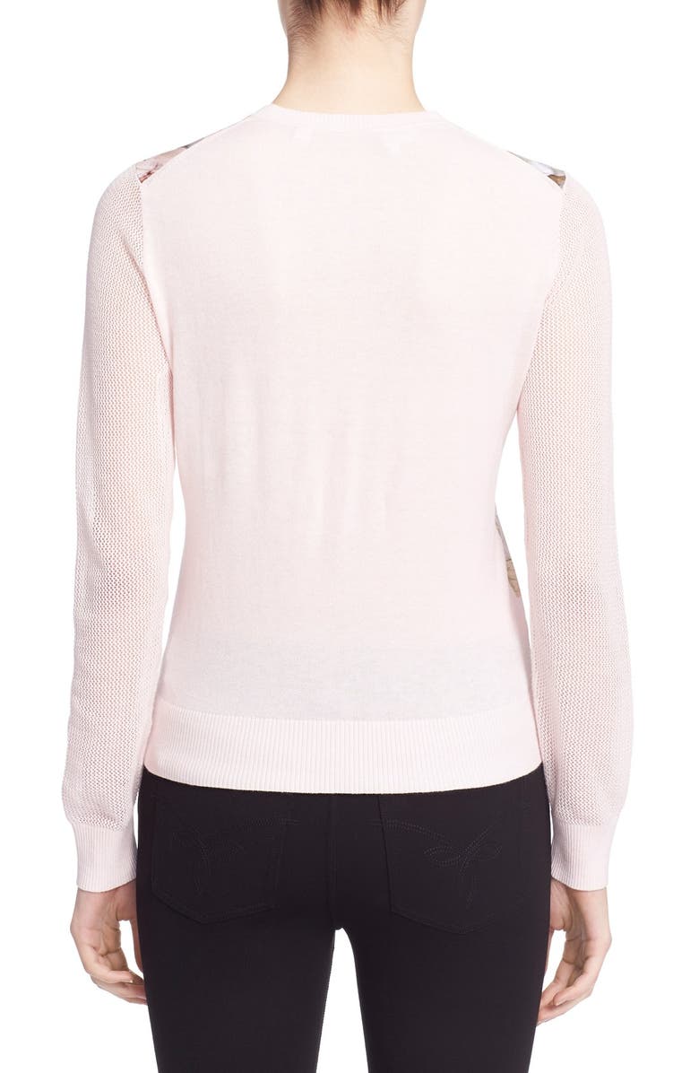Ted Baker London 'Indiah' Print Front Crewneck Sweater, Alternate, color,