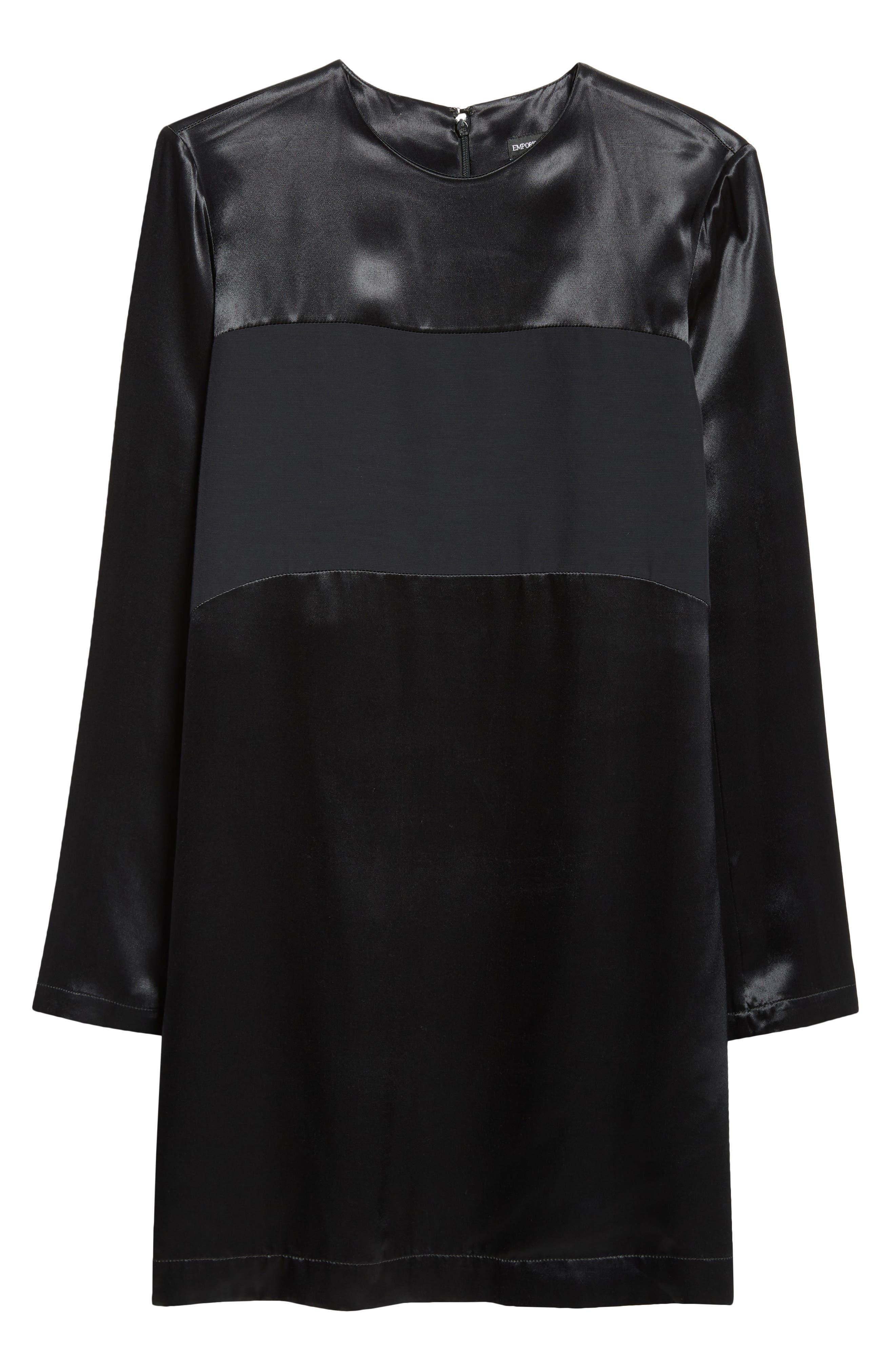 Emporio Armani Long Sleeve Mixed Media Shift Dress (Women) | Nordstrom