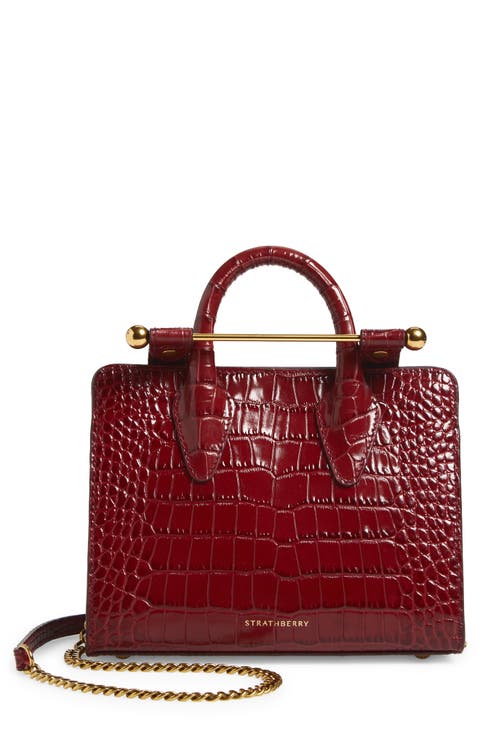 Nano Croc Embossed Leather Tote
