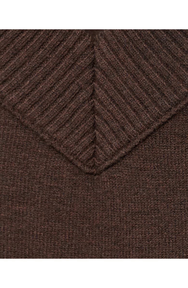 MANGO Short Sleeve V-Neck Sweater, Alternate, color, Chocolate