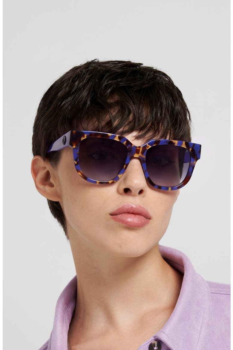 54mm Square Sunglasses, Alternate, color, HAVANA PATTERN BLUE/ GREY