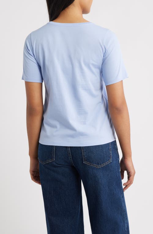 Eileen Fisher Crewneck Organic Cotton T-shirt In Blue