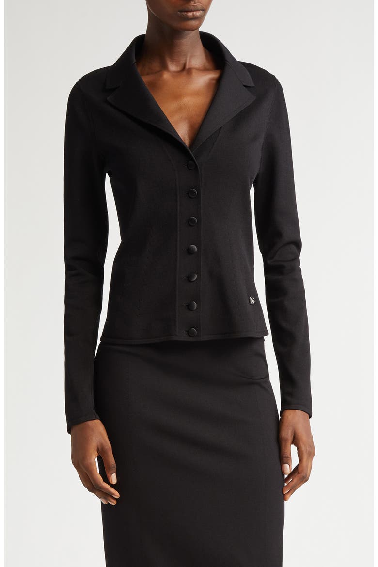 Fitted Knit Jacket, Main, color, N0000 NERO