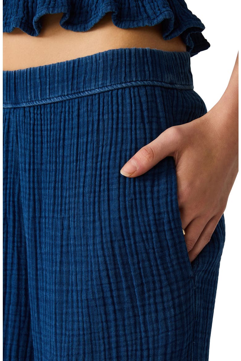 Harbor Cotton Blend Gauze Wide Leg Pants, Alternate, color, SOFT INDIGO