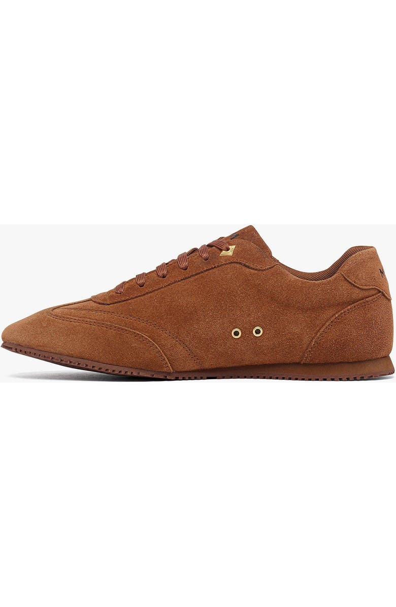 MCM Men's Federlite Lo Sneakers in Laurel Suede Leather, Alternate, color, Cognac