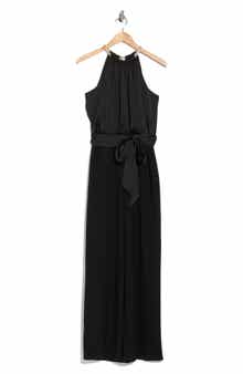 Chain Necklace Satin Jumpsuit