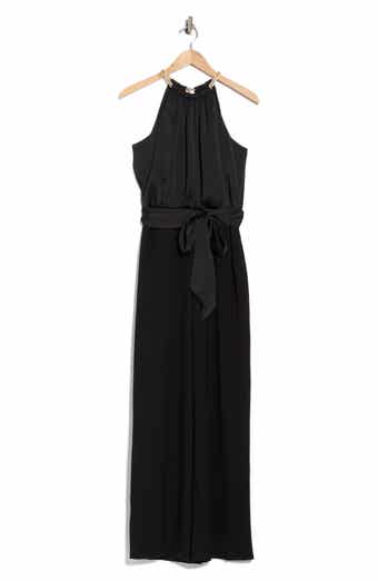Chain Necklace Satin Jumpsuit