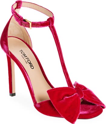 TOM FORD Brigitte Bow Velvet Sandal (Women) | Nordstrom