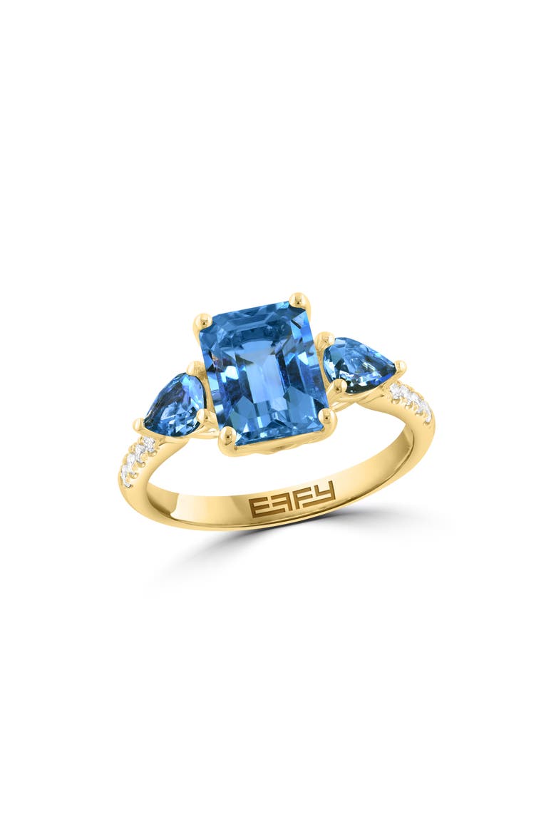 London Blue Topaz & Diamond Ring, Main, color, BLUE