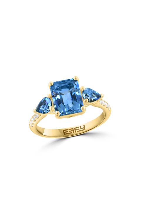 London Blue Topaz & Diamond Ring