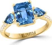 EFFY London Blue Topaz & Diamond Ring