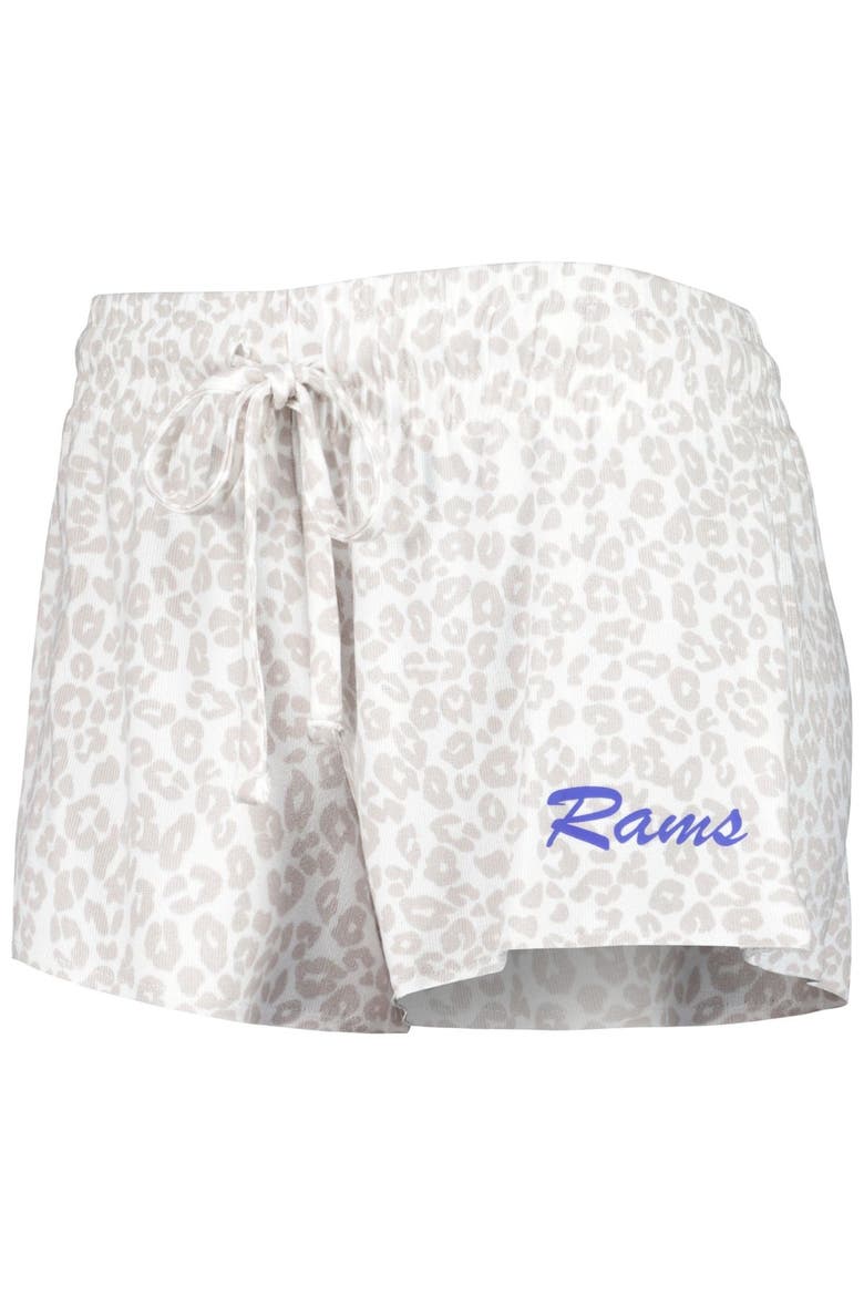 Women's Concepts Sport White/Cream Los Angeles Rams Montana Knit T-Shirt & Shorts Sleep Set, Alternate, color, White