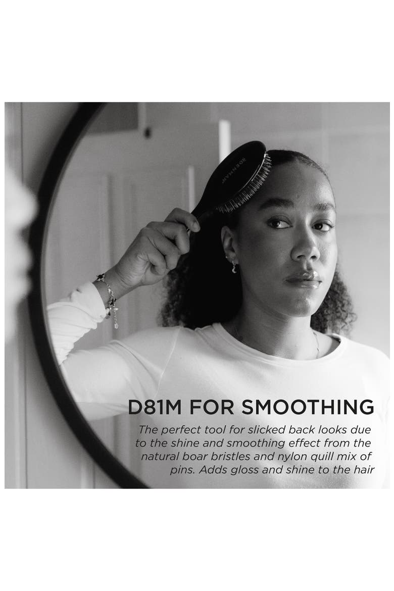 D81M Medium Style & Shine Nylon & Natural Boar Bristle Finishing Brush, Alternate, color, BOAR BRISTLES BLACK