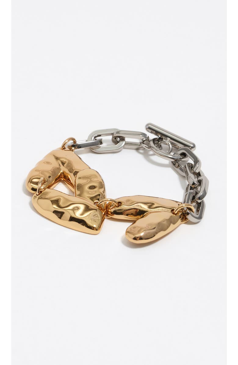 Bimba y Lola Two-Tone Textured Hearts Bracelet, Main, color, 
