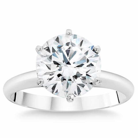 Platinum 3Ct Certified Diamond Solitaire Engagement Ring Lab Grown