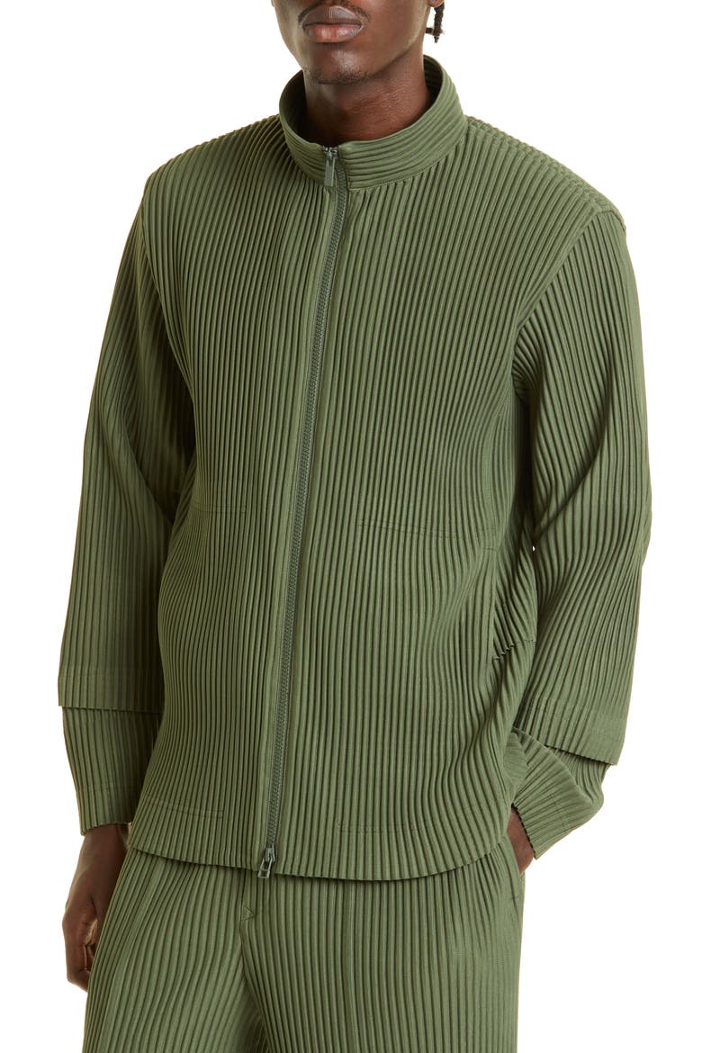 Cargo Pleated Bomber Jacket, Alternate, color, LIGHT CEDAR GREEN