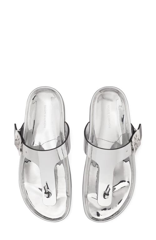 Tory Burch Mellow Thong Sandal In Silver