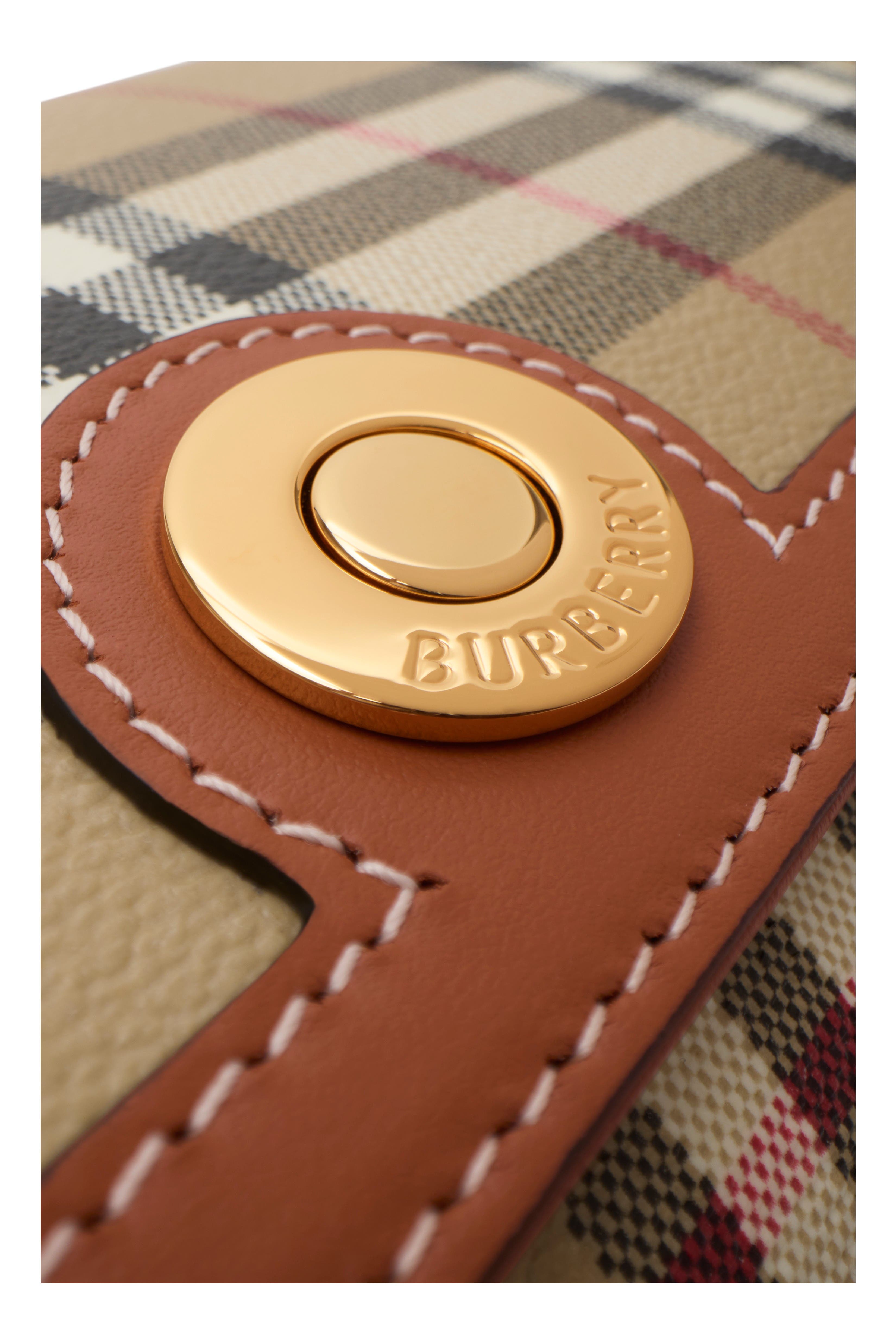 Burberry Top Handle Note Bag, Alternate, color, Archive Beige/Briar Brown