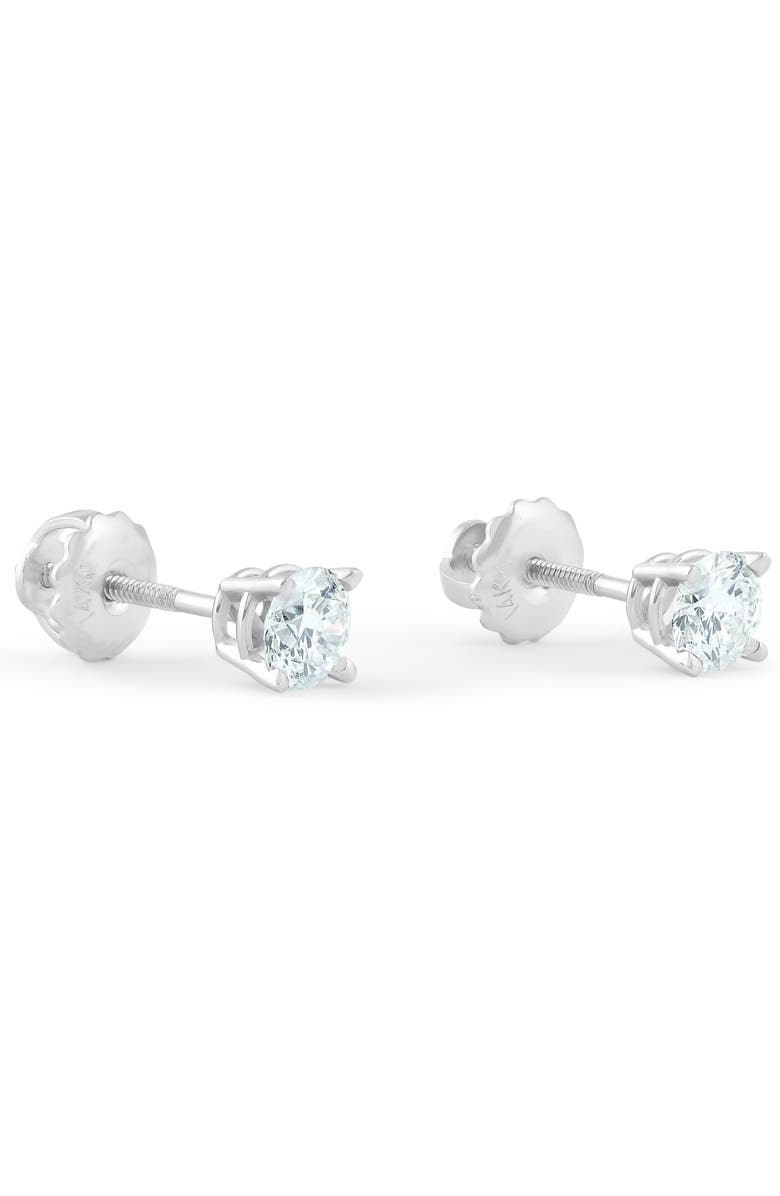 Bliss Diamond 3/4 Ct Diamond Screw Back Studs 14k Gold Lab Grown Eco Friendly, Alternate, color, 14K White Gold