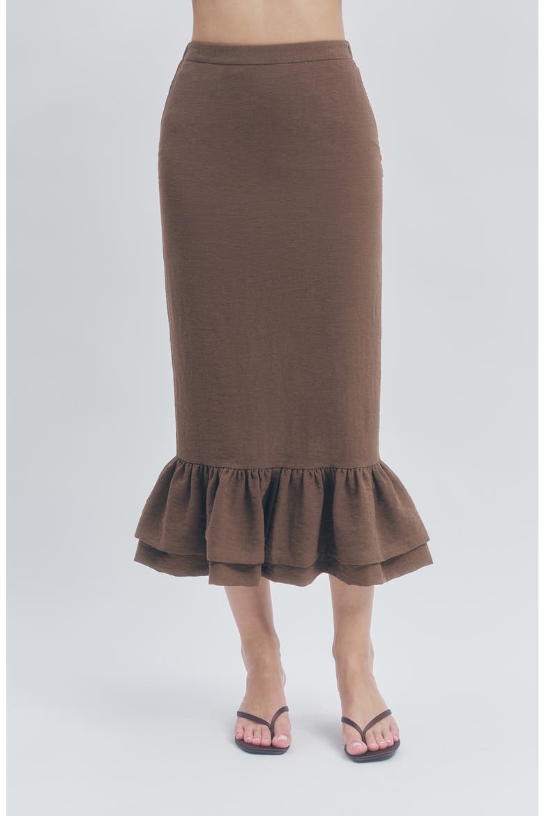 Tennessee Midi Skirt, Main, color, BROWN