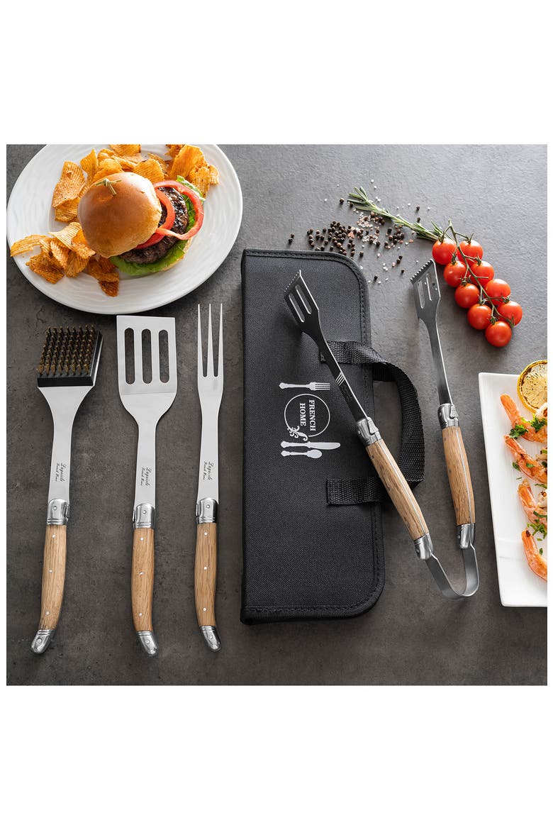 Laguiole 4-Piece Grilling Set, Alternate, color, OAK WOOD