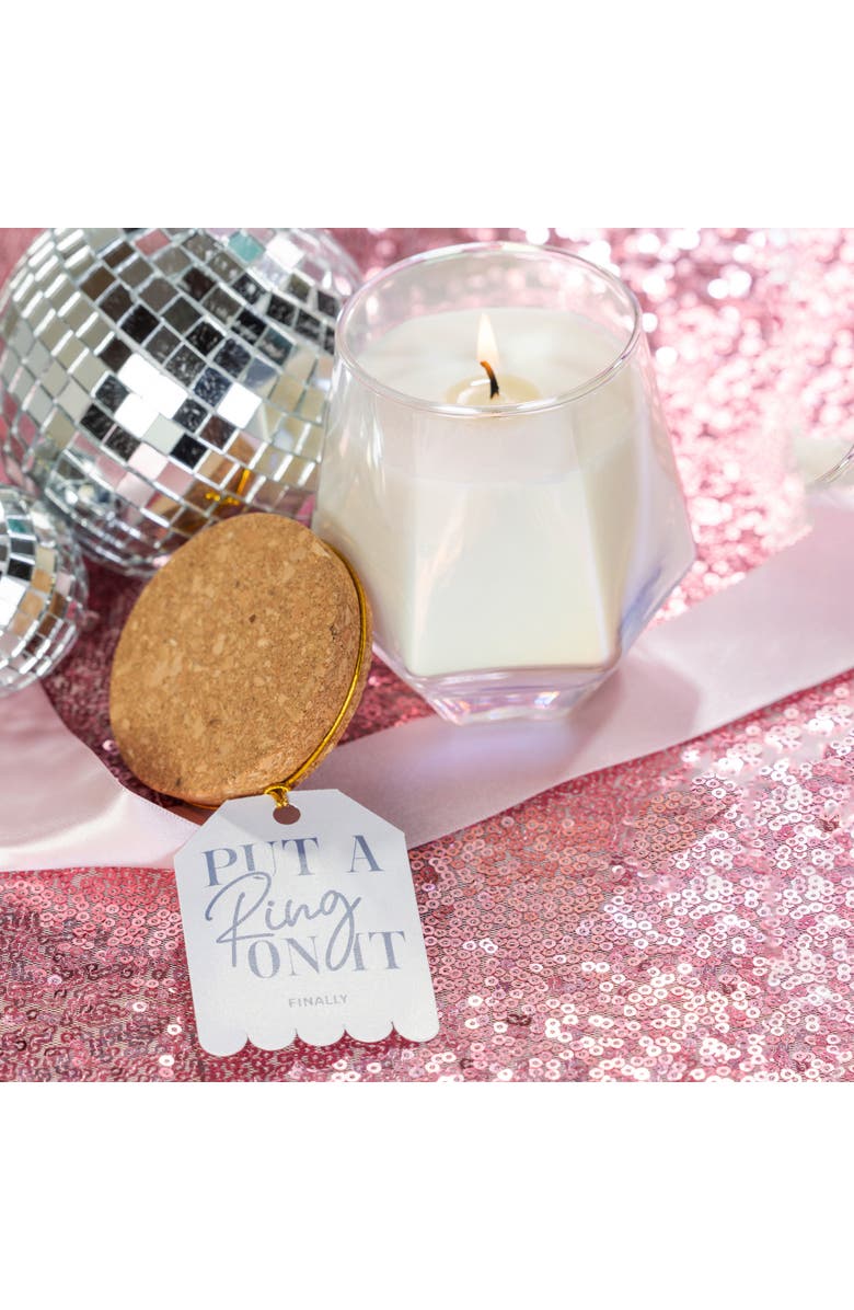 Totalee Gift Put A Ring On It White Geometric Candle Wax White 7.7 oz Burn Time 36, Alternate, color, Clear