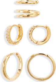 Nordstrom Dainty Ear Cuff & Huggie Hoop Earring Set