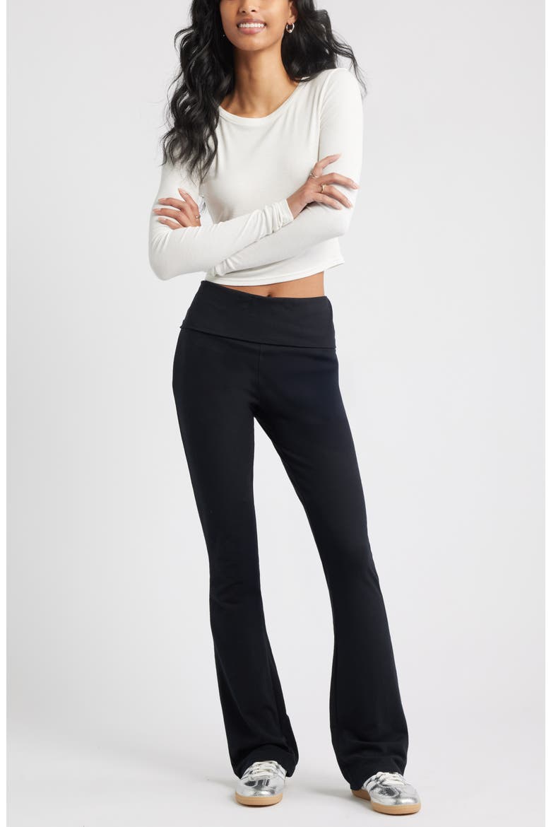 Foldover Leggings, Alternate, color, BLACK