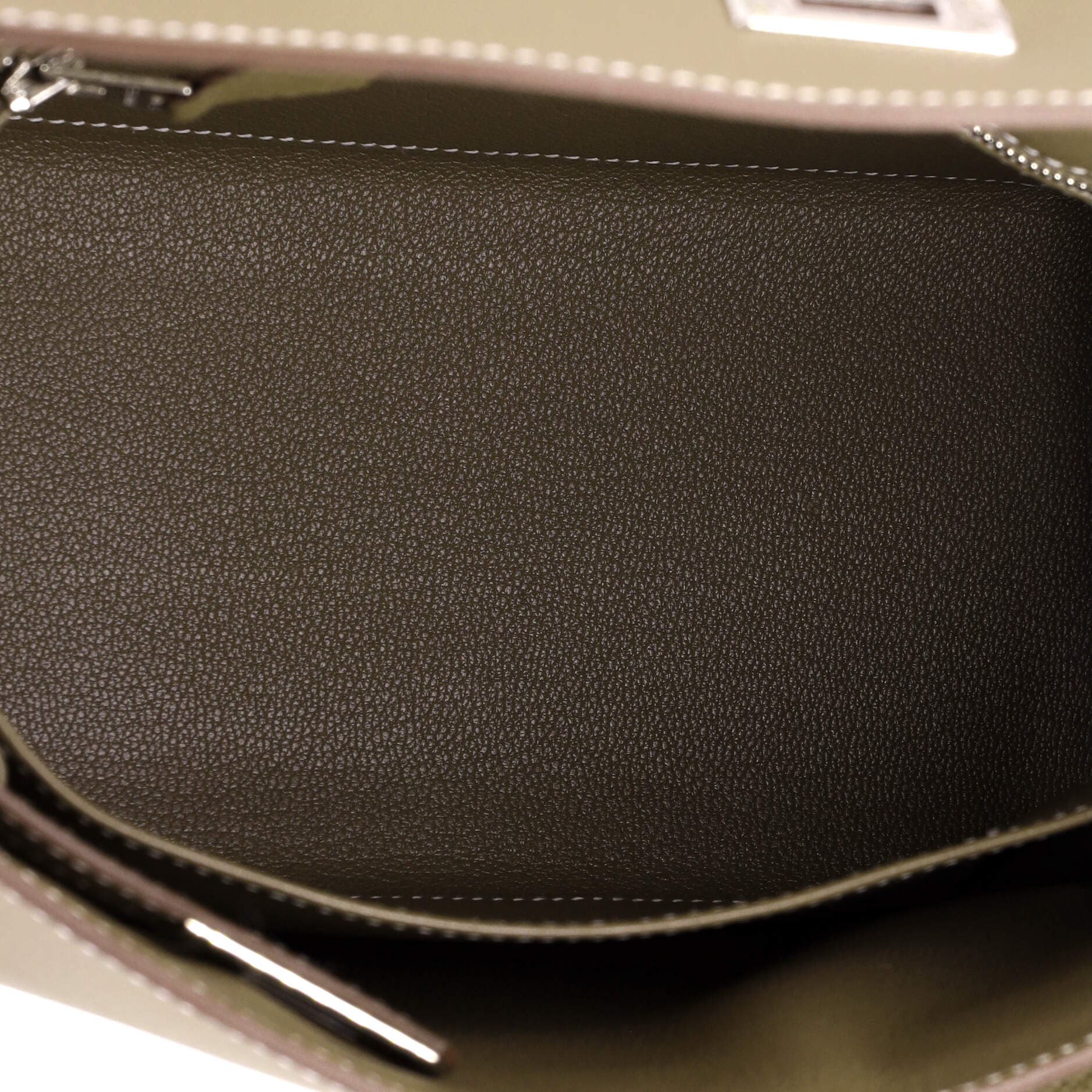 Pre-Owned Hermes Kelly Handbag Grey Epsom with Palladium Hardware 25, Alternate, color, 