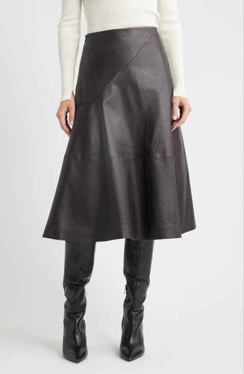 Sevani A-Line Leather Skirt
