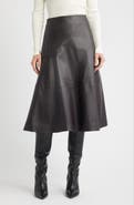 BOSS Sevani A-Line Leather Skirt