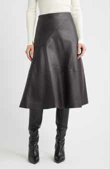 BOSS Sevani A-Line Leather Skirt