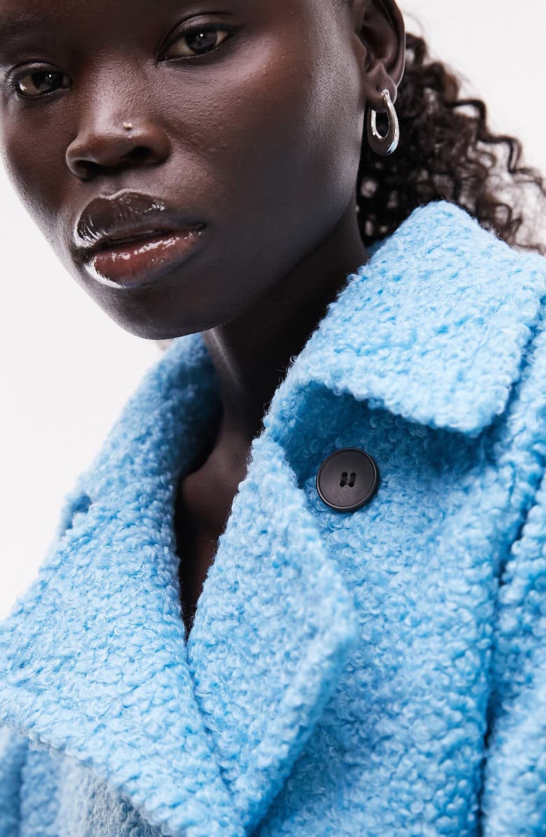 Topshop Crop Bouclé Trench Coat, Alternate, color,