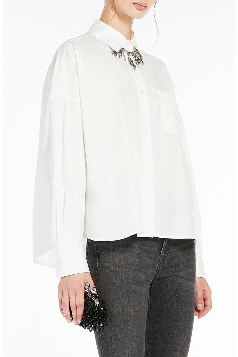 Aureo Cotton Button-Up Shirt, Alternate, color, WHITE