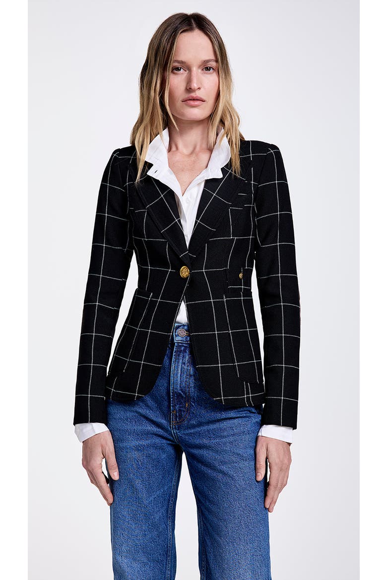 Patch Pocket Duchess Blazer, Main, color, Black Windowpane