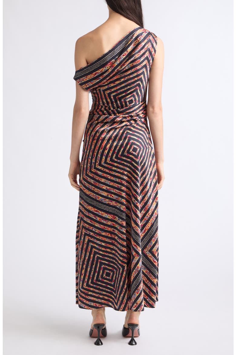 Portia One-Shoulder Stripe Silk Midi Dress, Alternate, color, STUDIO