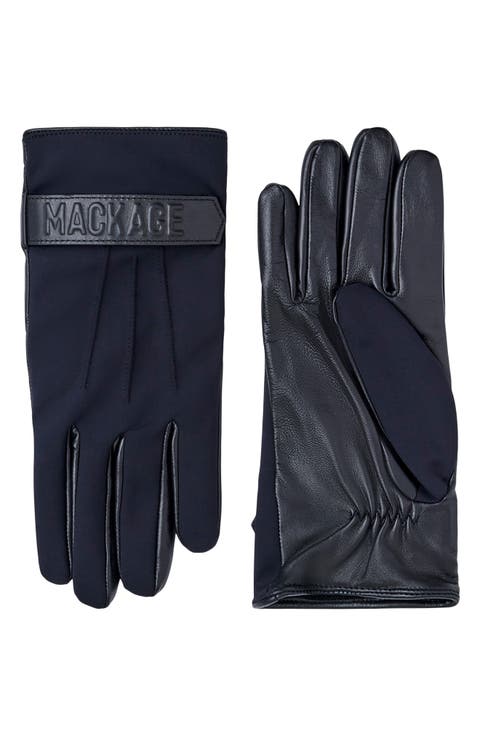 Wool & Cashmere Lined Knit & Leather Gloves