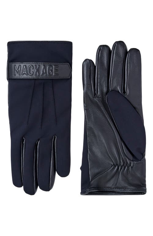 Mackage Wool & Cashmere Lined Knit & Leather Gloves In Black