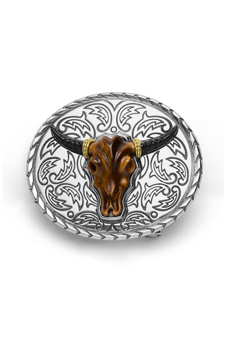 Men's Anthem Longhorn Belt Buckle, Main, color, TWO TONE