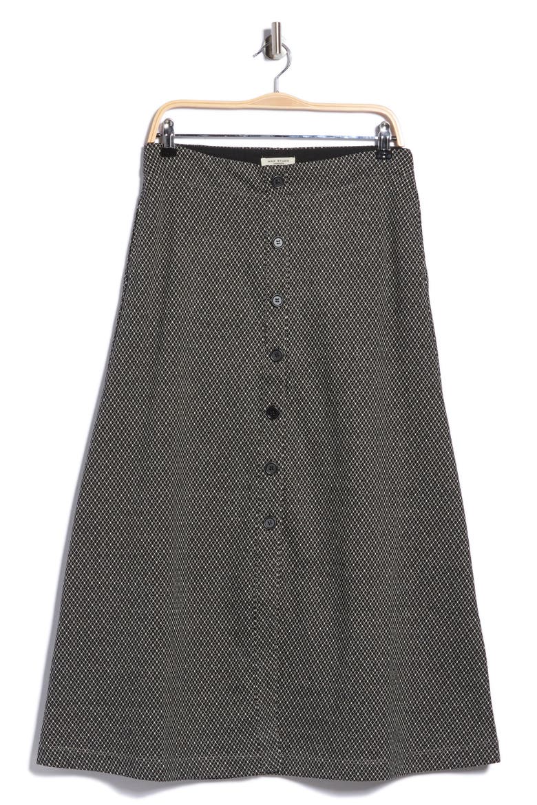 Front Button Boot Skirt, Alternate, color, BLACK/ CREAM DIAMOND DOT
