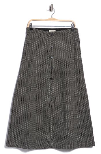 Max Studio Front Button Boot Skirt In Gray