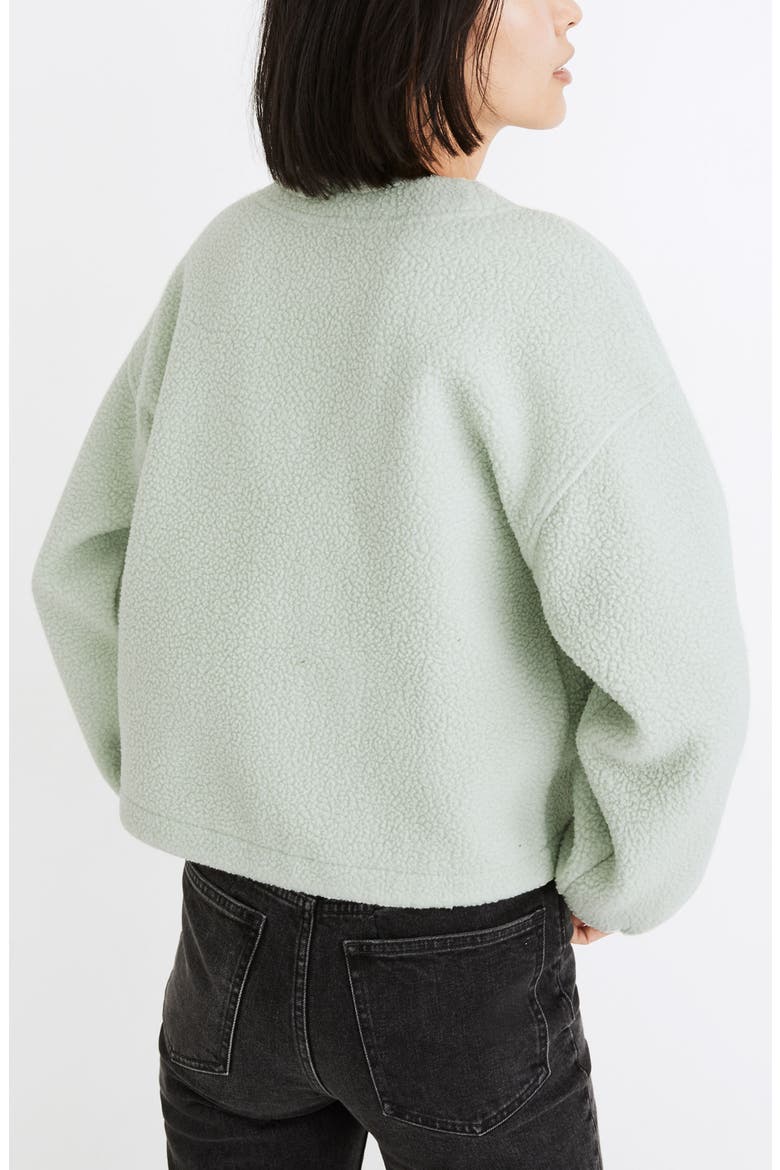 Resourced Faux Shearling Crop Cardigan, Alternate, color, SUNFADED MINT