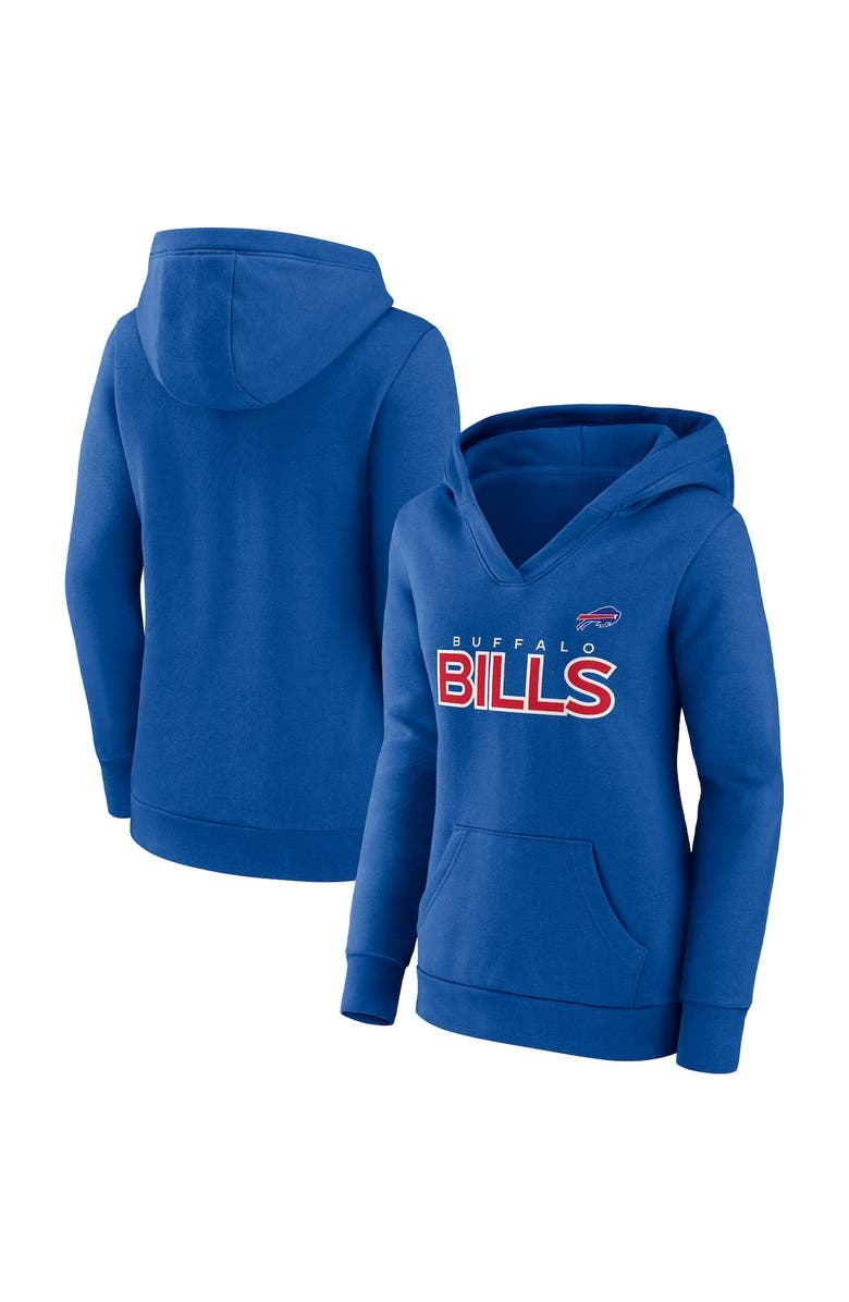 FANATICS Women's Fanatics Branded Royal Buffalo Bills Iconic Cotton Fleece Checklist Pullover Hoodie, Alternate, color, 