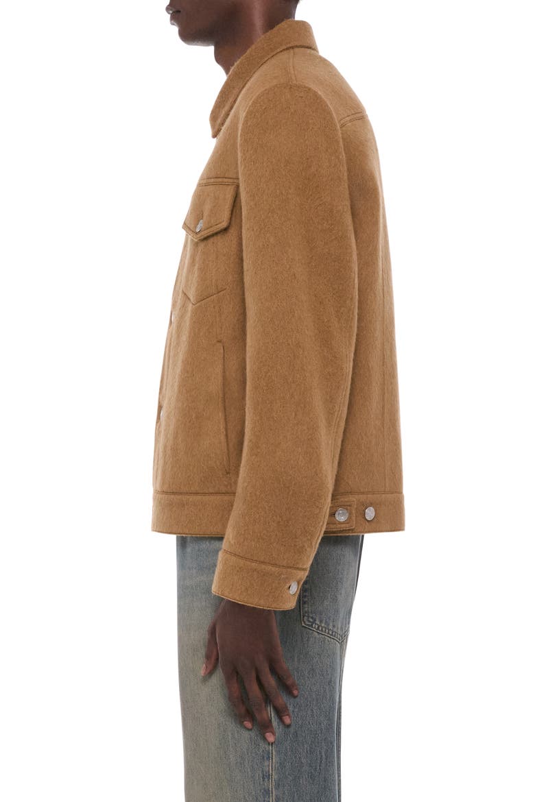 Recycled Wool Blend Trucker Jacket, Alternate, color, DARK CAMEL