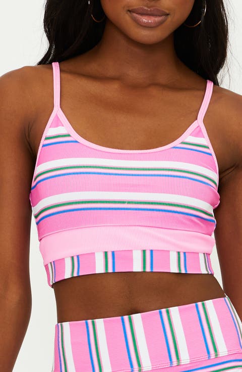 Eva Striped Longline Bikini Top