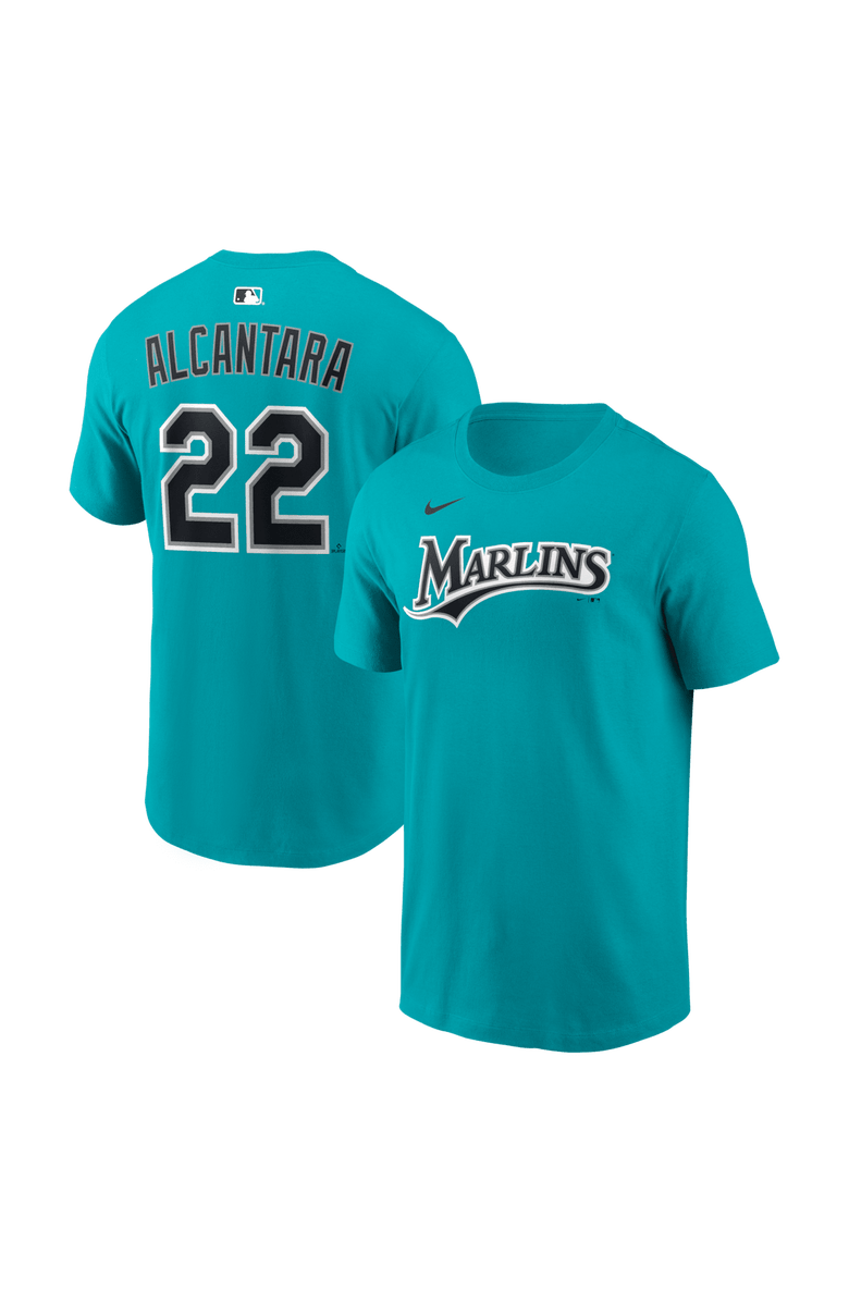 Nike Name & Number T-Shirt Nike Sandy Alcantara Teal Miami Marlins Name & Number T-Shirt, Alternate, color, Teal