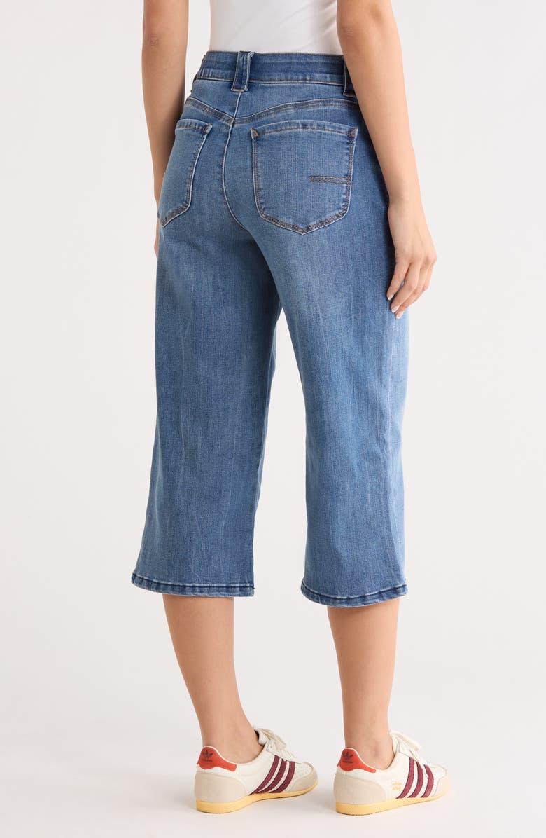 Democracy Relaxed Wide Leg Capri Jeans, Alternate, color, Mid Blue Artisanal