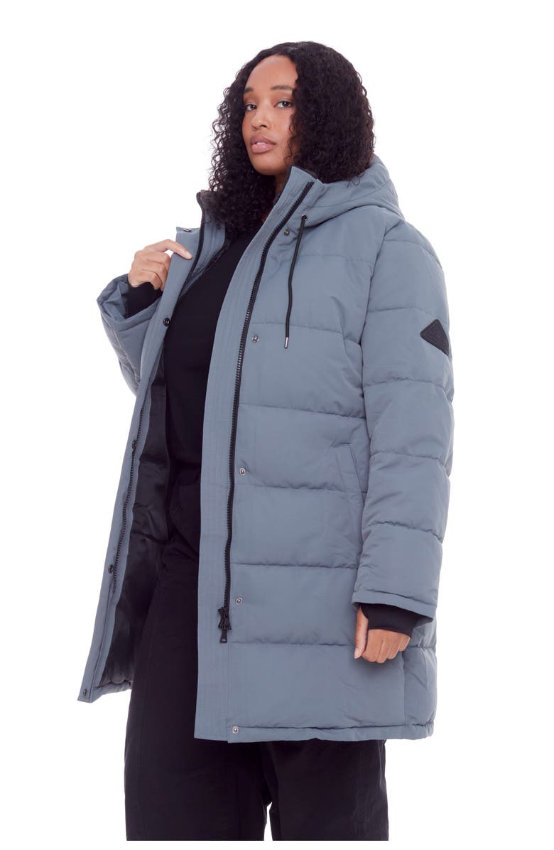 Alpine North AULAVIK PLUS SIZE - Vegan Down Mid-length Hooded Parka Coat, Alternate, color, Slate