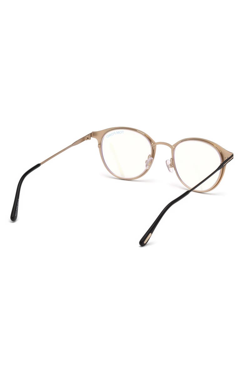 TOM FORD 49mm Small Oval Optical Glasses, Alternate, color, Matte Black